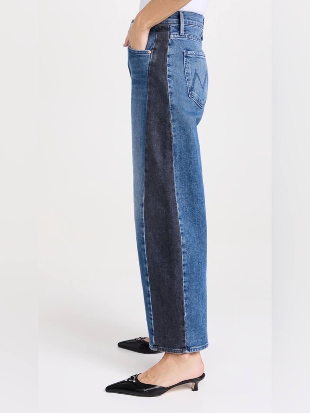 MOTHER Petite Lil Half Pipe Flood Jeans, size 33 - Picture 3 of 12